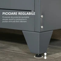 HOMCOM Dulapior Multifunctional cu 2 Usi Stil Industrial, Dulapior Metalic pentru Casa si Garaj - Gri(m-10)