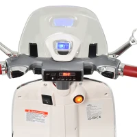 HOMCOM Kinder Elektro-Motorrad, 6V Kindermotorrad mit Scheinwerfer, Musik, Vor- und Rückwärtsgang, Trainingsräder, 30 kg belastbar, Elektromotorrad für 3-6 Jahre Kinder, Weiß(m-14)