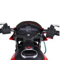 HOMCOM Kindermotorrad Kinder-Elektromotorrad Elektro-Motorrad für Kinder 3-6 Jahren Licht Musik MP3 Elektrofahrzeug mit Stützrädern maximal 3 km/h Metall + Kunststoff Rot 105 x 52,3 x 62,3 cm(m-17)