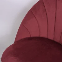 HOMCOM Set 2 Sedie Sala da Pranzo Imbottite con Design Nordico ed Ergonomico, Sedie da Cucina e soggiorno in Metallo e Velluto Rosso Scuro, 52x54x79 cm(m-12)