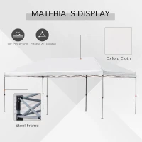 Outsunny opvouwbare partytent tuinpaviljoen(m-7)