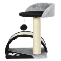 PawHut Kratzbaum Katzenbaum mit Spielbällen Katzenkratzbaum Sisalseil-Kratzstangen Schwarz 35,5 x 37 x 46 cm(m-12)