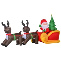 HOMCOM Ledfiguur motief Kerstman met slee(m-10)