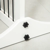 PawHut Absperrgitter für Hunde Schutzgitter Hundegitter mit Stützfüßen Treppengitter Hundeabsperrgitter Türschutzgitter für Kamin & Ofen, Kiefernholz Weiß 185 x 36 x 71 cm(m-11)