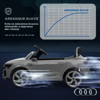 AIYAPLAY Carro Elétrico para Crianças Carro Audi Q8 Etron Sportback Infantil 12V Faróis Buzina e Música 98x49,5x43 cm Cinza(m-7)