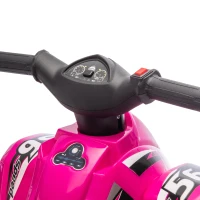 AIYAPLAY 6V Kids Electric Quad Bike w/ Music, Forward Function, for 2-6 Years, Pink(m-8)
