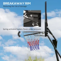 SPORTNOW Basketball Hoop Outdoor, Height Adjustable Basketball Hoop and Stand with Rebound System, Weighted Base, Portable on Wheels, 2.45-3.05m, for Teens, Juniors, Adults, Black(m-8)