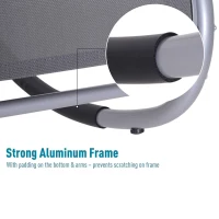 Outsunny schommelstoel schommelbank ligbank voor buiten schommelbank met hoofdkussen weerbestendig aluminium + textilene grijs tot 120 kg 120 x 61 x 88 cm(m-5)