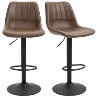 HOMCOM Barkruk Set van 2 in retrodesign, met voetensteun, verstelbaar in hoogte, 43 cm x49,5 cm x 111 cm(m-10)