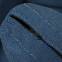 HOMCOM Canapea Modernă cu 2 Locuri, Brațe, 2 Perne Detașabile și Spațiu pentru Depozitare, 136x75x84 cm, Albastru(m-8)