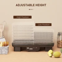 HOMCOM 6 Tray Food Dehydrator, 550W Freeze Dryer Machine with Adjustable Temperature, 48H Timer, for Drying Fruit, Meat, Vegetable, Jerky and Pet Treat, Black(m-4)