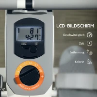 SPORTNOW Roeiapparaat met 16 verstelbare niveaus, LCD-monitor en mobiele telefoonhouder, voor thuisfitness, 150 kg belastbaar(m-7)