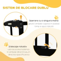 PawHut Poartă Extensibilă pentru Câini fără Șuruburi, Poartă de Siguranță Reglabilă, 94-100x94 cm, Negru(m-4)