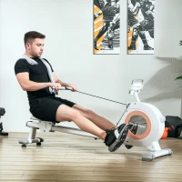 SPORTNOW Roeiapparaat met 16 verstelbare niveaus, LCD-monitor en mobiele telefoonhouder, voor thuisfitness, 150 kg belastbaar(m-2)