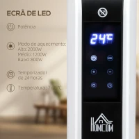 HOMCOM Aquecedor Elétrico 1830-2180W com 3 Modos Ecrã Táctil LED Termóstato Regulável Temporizador para 12-18 ㎡ Branco(m-5)