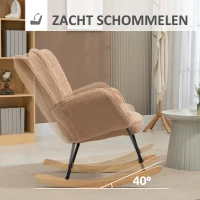 HOMCOM Schommelstoel in Retro-Design, Massief Hout, Stoel, Relaxstoel, 92 cm x 71 cm x 101 cm, Bruin(m-7)