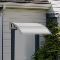 Outsunny Door Canopy Awning Outdoor Window Rain Shelter Cover for Front/Back Door Porch Clear 100 x 75cm(m-10)