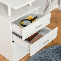 HOMCOM Scrivania Angolare con Cassettiera, Scrivania Ufficio Porta PC in Legno e Metallo, Bianco, 152x143.5x76cm(m-10)