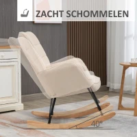 HOMCOM schommelstoel accentstoel tot 120 kg, polyester, beige(m-6)
