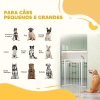 PawHut Barreira de Segurança para Cães Extensível Barreira para Animais de Estimação com Duplo Bloqueio 76-102x4x104 cm Branco(m-4)