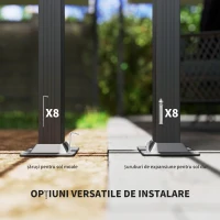 Outsunny Pergolă Retractabilă cu Structură din Aluminiu, Copertină de Soare pentru Grădină sau Terasă, 390x390x223 cm, Alb(m-7)