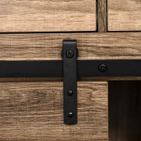 HOMCOM Mobile da Cucina Rustico con 2 Cassetti, Ripiani Aperti e Portabottiglie, Credenza Buffet in Legno e Metallo, 80x39x86 cm, Color legno(m-10)