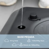 SPORTNOW Tabela de Basquetebol com Altura Ajustável 230-305 cm para Piscina com Rodas e Base Preenchível 110x75x195-370 cm Preto(m-5)