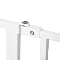 PawHut Cancelletto di Sicurezza per Cani in Acciaio e ABS, Estensibile 75-145cm per Scale e Porte, Bianco(m-11)