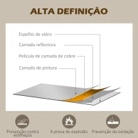 HOMCOM Espelho Decorativo de Parede Moderno 65x110 cm com Estrutura de Metal para Sala de Estar Corredor Entrada Preto(m-5)