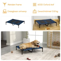 PawHut Hondenbed hondenbed kattenbed kattenligbed huisdier slaapplaats 2 maten blauw(m-5)
