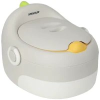 AIYAPLAY 3-in-1 Kinderpotje, Afneembare Zitting, Kunstleder Kussen, Tot 50 kg, 6 Maanden tot 6 Jaar, Grijs(m-10)