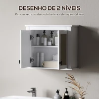 HOMCOM Armário de Parede para Casa de Banho com 2 Portas de Vime PE Prateleira Ajustável 60x19,5x49,4 cm Branco(m-6)