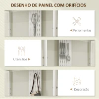 HOMCOM Estante de 4 Níveis Estante para Livros com Painel Perfurado e Estrutura Metálica 100x35x160,5 cm Branco(m-4)