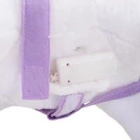 HOMCOM Cheval à bascule à roulettes Licorne en peluche violette 55 x 23 x 60 cm(m-5)