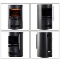 HOMCOM LED Cheminée Électrique Cheminée Murale Cheminée sur Pied avec Effet de Flamme 900/2000W 41x41x64,5cm(m-4)