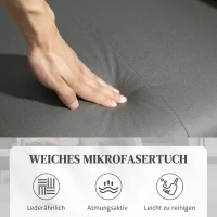 HOMCOM Liegesessel mit Taschenfederkernsitz und verstellbarer Fußstütze, Seitentaschen, für Wohnzimmer, Schlafzimmer, Hellgrau(m-6)