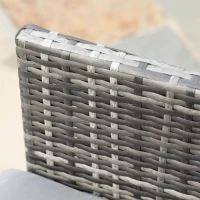 Outsunny Ensemble de salon en rotin synthétique pour 4 personnes, ensemble de mobilier de jardin avec coussins, gris(m-5)