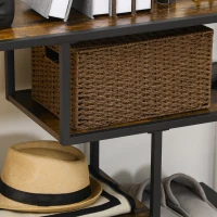 HOMCOM Étagère, Console, Design Industriel, 4 Étagères, Cadre en Acier, 99,6 x 33,6 x 74 cm(m-5)