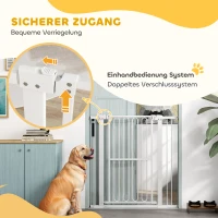 PawHut Deurhekje voor Honden, 76-104 cm Afsluithek Zonder Boren, Traphekje(m-6)
