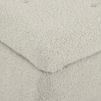 HOMCOM Aufbewahrungsbank Samt Hocker Holzbeine Kautschukholz 95 x 38 x 45 cm Beige(m-4)