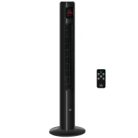 HOMCOM Turmventilator mit 70° Oszillation, 12-Stunden-Timer, LED-Sensorpanel, 45W Fernbedienung, 2 Steuermodi, Schwarz(m-6)