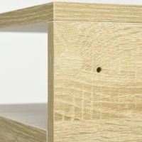 HOMCOM Set mit 2 Wand-Nachttischen - Set mit 2 Nachttischen - Schublade, Fach, Ablage - Schwarz Eiche(m-5)