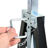 Chevalet de sciage DURHAND, Chevalet de travail, Réglable en hauteur, Pliable, Métal, Noir, 68 x 56 x 80-130 cm, Capacité de charge 200kg(m-5)