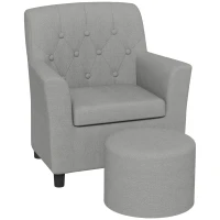 AIYAPLAY Fauteuil pour enfants avec repose-pieds, dossier à motif en losange, siège doux, cadre en bois, gris(m-6)