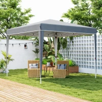 Outsunny 3 x 3 m Popup-Paviljoen met Draagtas, UPF50+ Hoogteverstelbaar Tuinpaviljoen, Lichtgrijs(m-2)