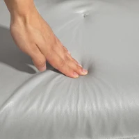 HOMCOM 2-in-1 Verstelbare Loungefauteuil, Vloersofa met Kussen, Gepolsterde Stoel, voor Woonkamer, Slaapkamer, Lichtgrijs(m-9)