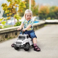 AIYAPLAY Porteur Laufwagen Kinder Jeep Lizenz 18-36 Monate Kofferraum - 63,5 x 29 x 42 cm weiß(m-2)