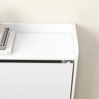 HOMCOM Computertisch Schreibtisch klappbare Tischplatte und 3 Regalböden Platzsparend 63 x 55,5 x 82 cm Weiß(m-4)