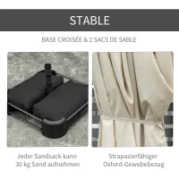 Outsunny Parasol Jardin Parasol Double Parasol de marché Parasol de terrasse avec support de parasol Manivelle Crème Ovale 460 x 270 x 240 cm(m-4)