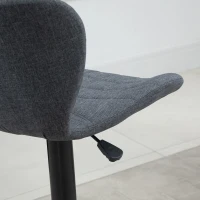 HOMCOM Set aus 2 Barhockern Design Gebogener geknöpfter Rücken Verstellbare Sitzhöhe 61-81 cm 360° drehbar Fußstütze Polyester-Samt Grau(m-5)